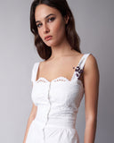 SUN TOP IN COTTON BRODERIE ANGLAISE