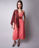 CASHMERE CAPE WITH LEATHER TASSELS