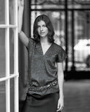 ADELINE TOP IN SILK JACQUARD