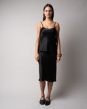 ANGIE SATIN TANK TOP - BLACK