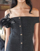 DAHLIA LEATHER BROOCH