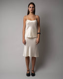 ANGIE SATIN MIDI SKIRT - CREAM