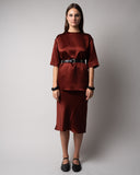 SATIN T-SHIRT - BURGUNDY