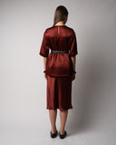 SATIN T-SHIRT - BURGUNDY