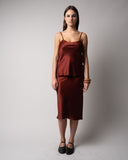 ANGIE SATIN TANK TOP - BURGUNDY