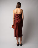 ANGIE SATIN TANK TOP - BURGUNDY