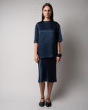 SATIN T-SHIRT - NAVY