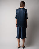 SATIN T-SHIRT - NAVY