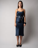 ANGIE SATIN TANK TOP - NAVY