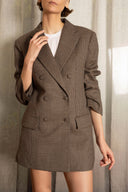 ROBE MANTEAU À CARREAUX ELIZABETH