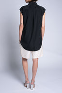 SLEEVELESS MEN'S SHIRT IN SILK SATIN