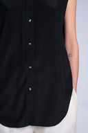 SLEEVELESS MEN'S SHIRT IN SILK SATIN