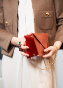 ENVELOPE DOUBLE LEATHER BAG