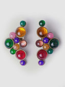 GLASS COLOURED MEDALLION  EARRINGS