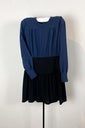 JULES SHORT DRESS (JL532, BLUE AND BLACK)
