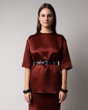SATIN T-SHIRT - BURGUNDY