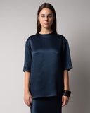 SATIN T-SHIRT - NAVY