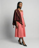 CASHMERE CAPE WITH LEATHER TASSELS