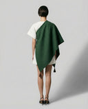 CASHMERE CAPE WITH LEATHER TASSELS