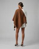 CASHMERE CAPE WITH LEATHER TASSELS