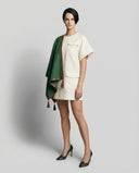 CASHMERE CAPE WITH LEATHER TASSELS